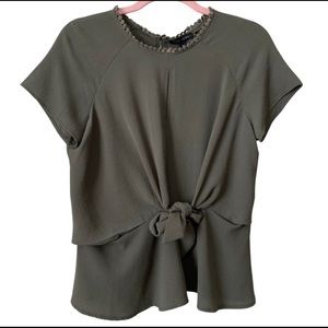 Papermoon Front Tie Gauzy Blouse
